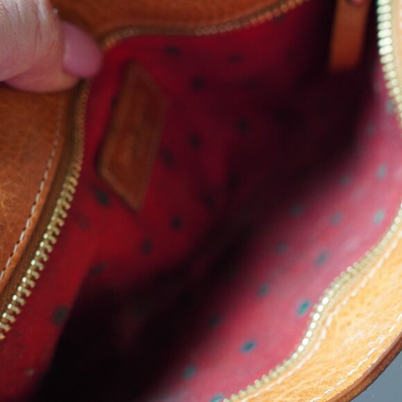 Kate Spade Wristlet Leather Trimmed Printed Tile Weaved Fabric Brown Tan - Picture 7 of 7